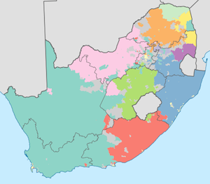 Language map South Africa